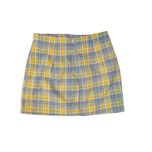 Better Be Yellow Plaid Skirt Juniors Size M - Picture 2 of 6